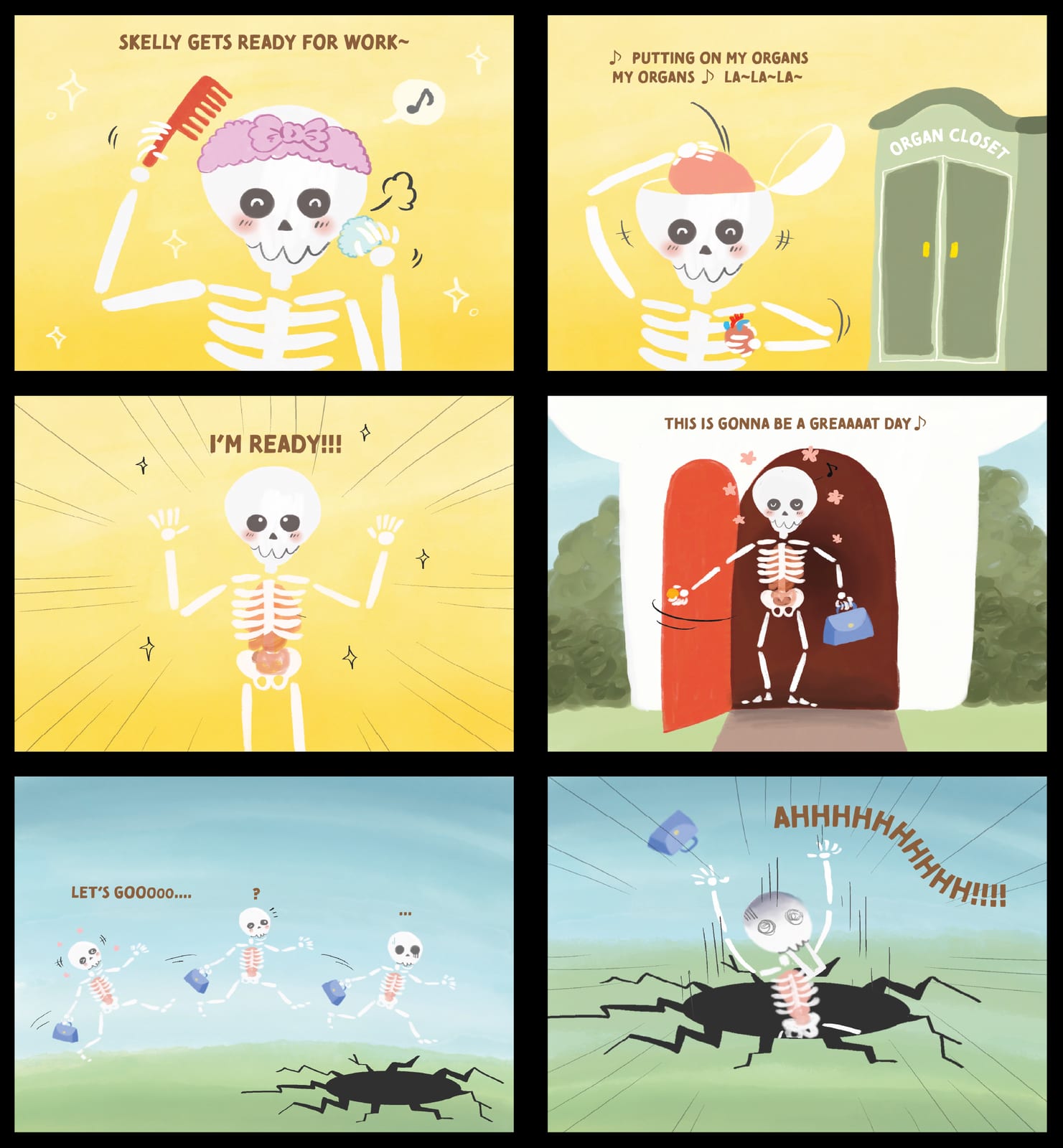 Meet Skelly comic panels